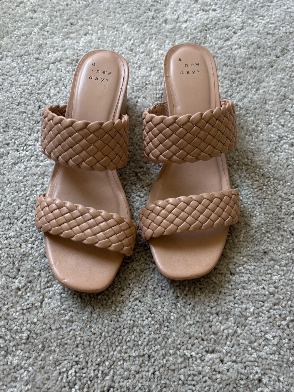 a new day Braided Double-Strap Slide Sandals - Tan